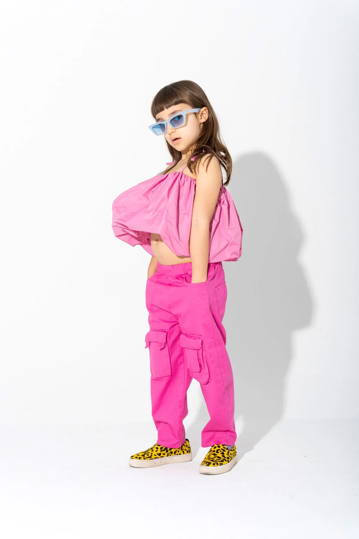 PINK CARGO TROUSERS