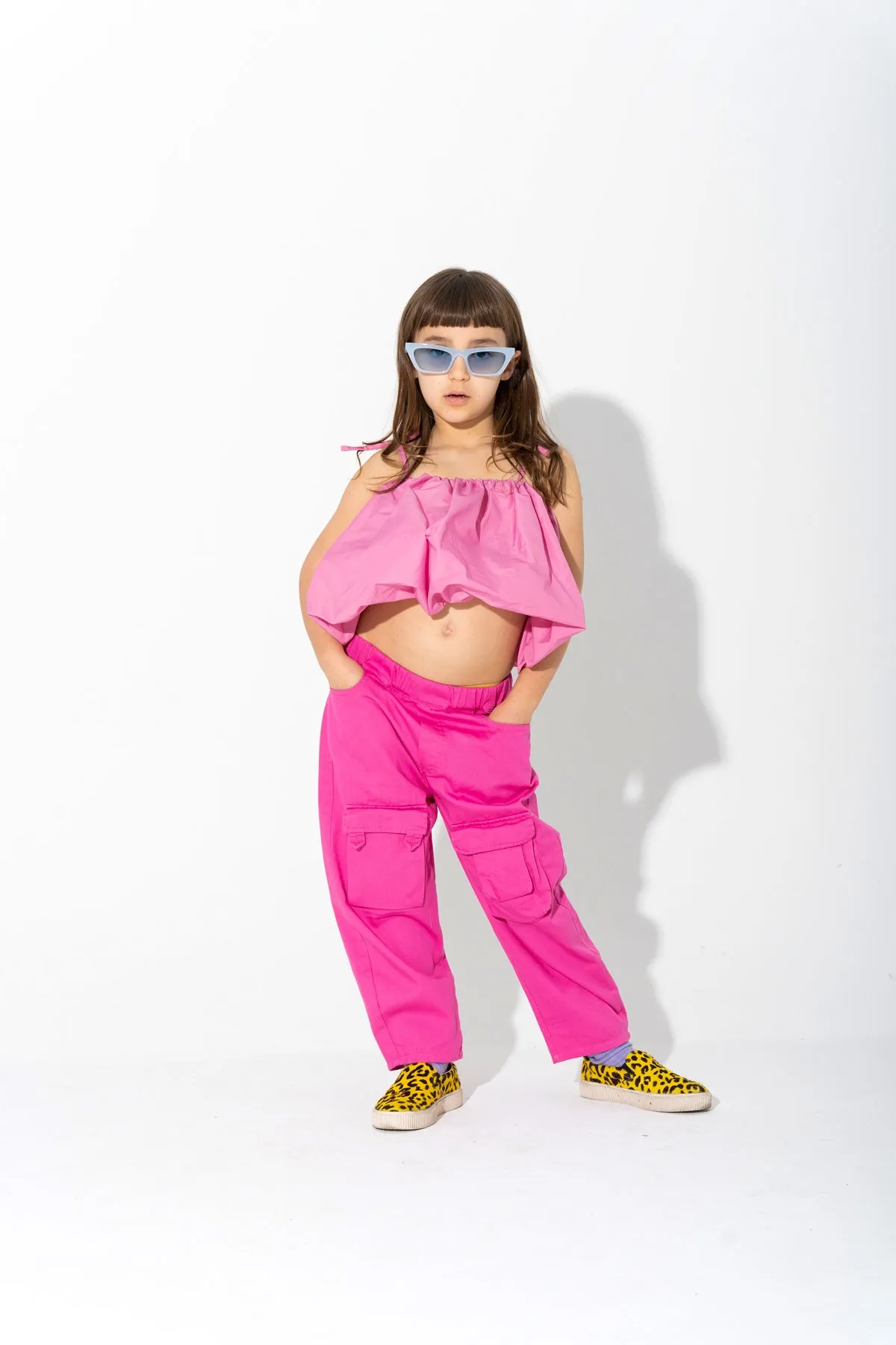 PINK CARGO TROUSERS