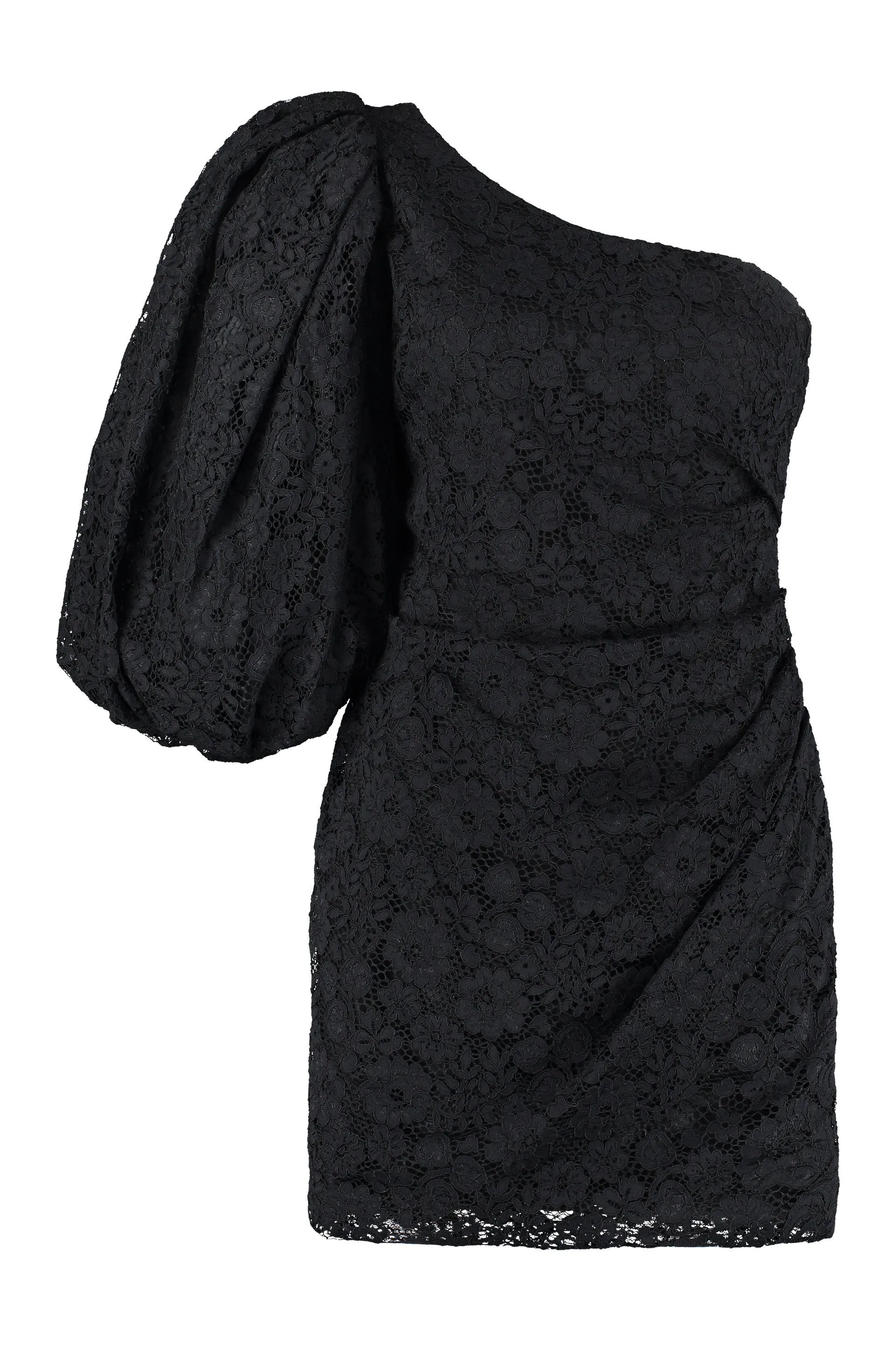 Pinko One-Shoulder Lace Detailed Mini Dress