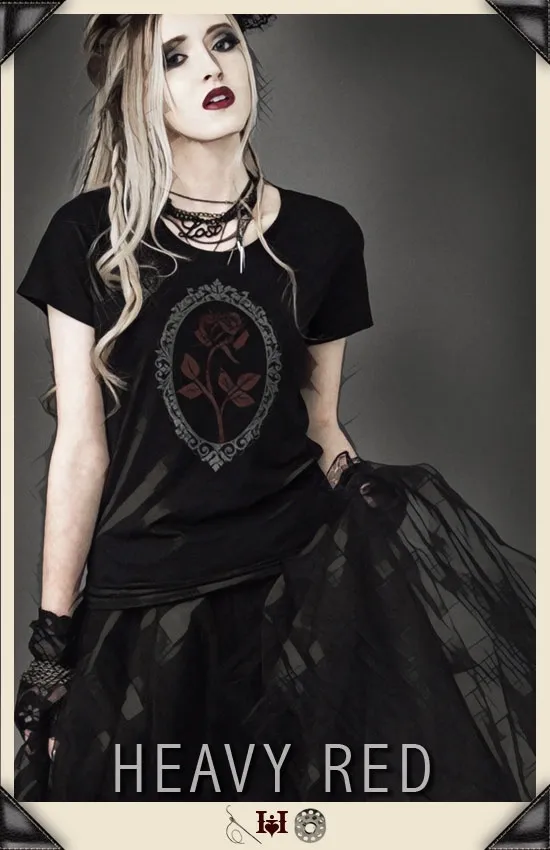 Rose Cameo Noir Art T-Shirt