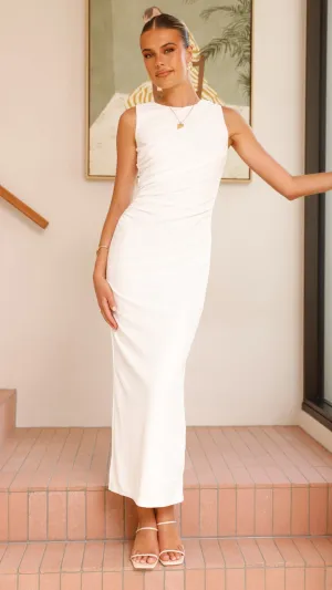 Sarsha Boatneck Maxi Dress - White