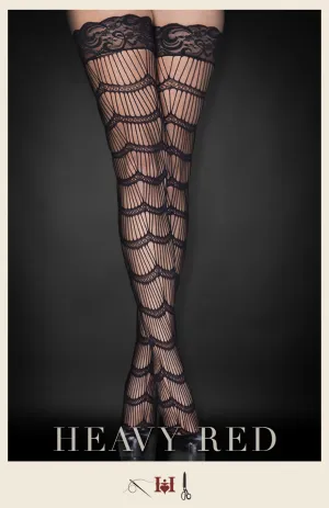 Scalloped Burlesque Thigh Highs