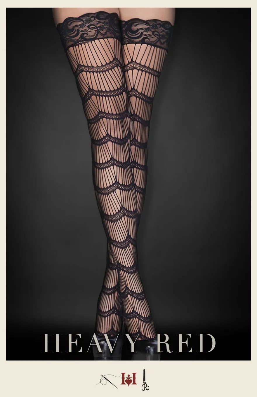 Scalloped Burlesque Thigh Highs