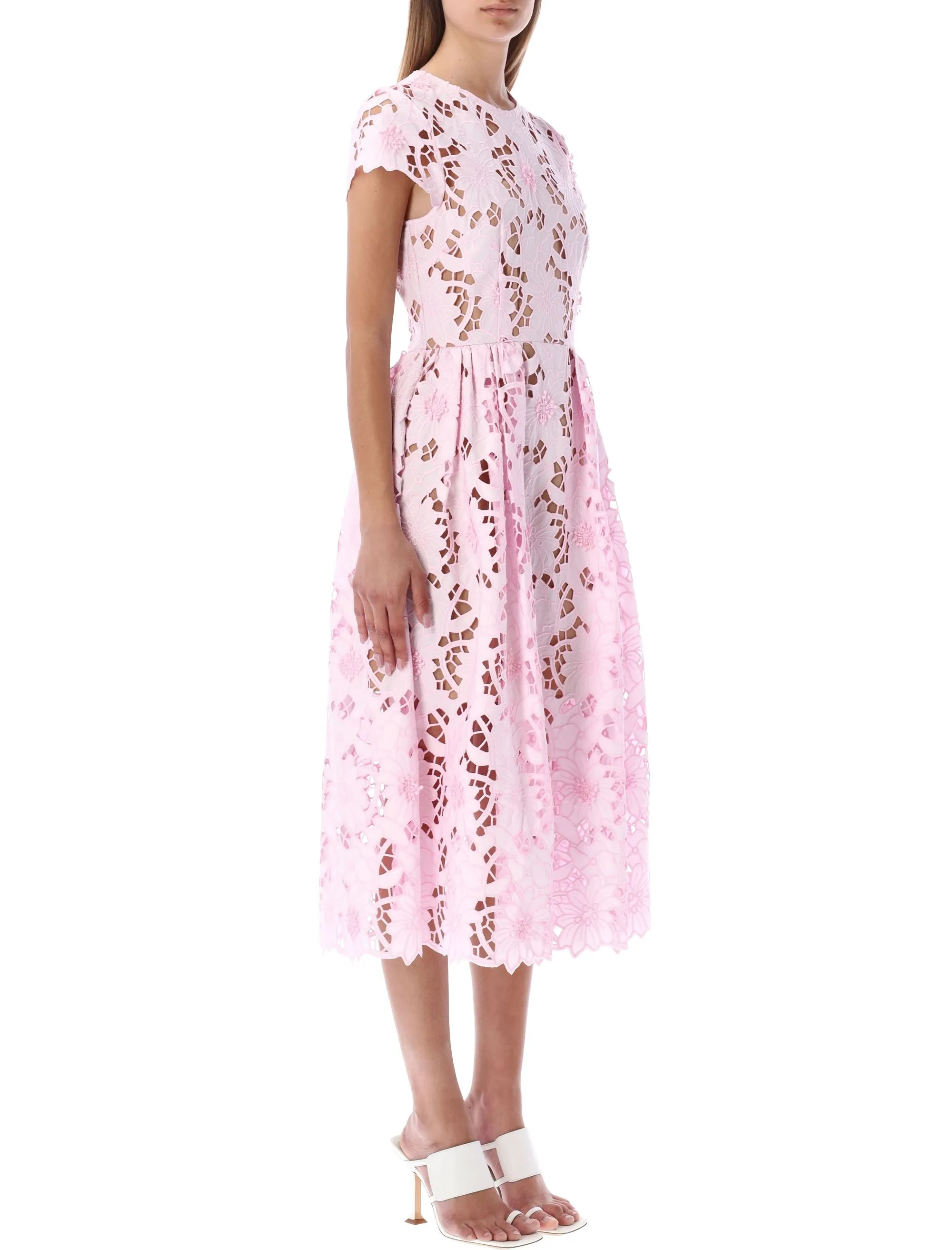 Self-Portrait Guipure Lace Detailed Midi Dress