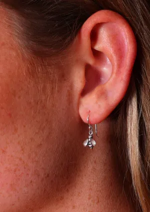 Silver Bee Dangly Earrings