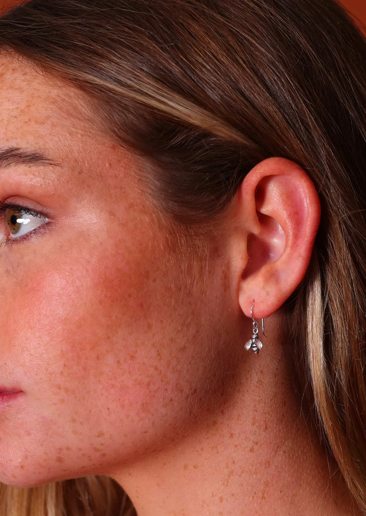 Silver Bee Dangly Earrings