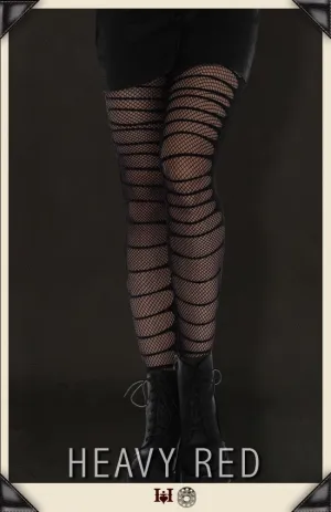 Slashed Fishnet Full Length Stockings