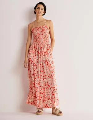 Strapless Jersey Maxi Dress-Firecracker. Paisley Bud