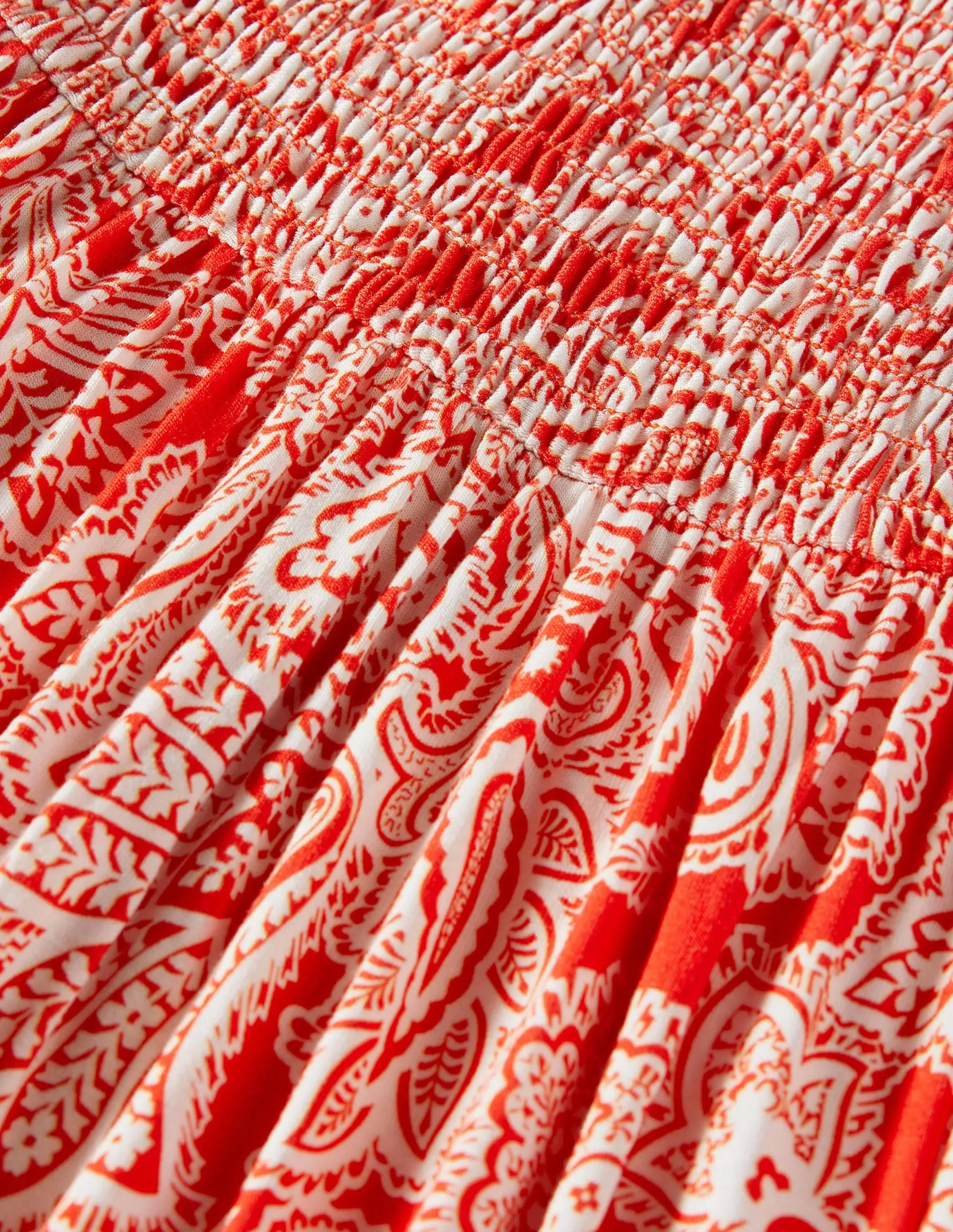 Strapless Jersey Maxi Dress-Firecracker. Paisley Bud