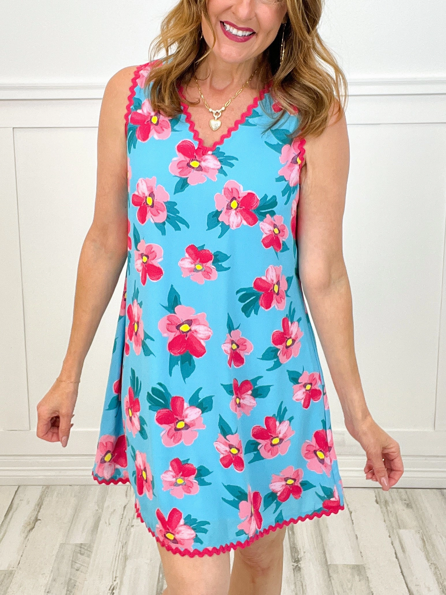 Taking a Stroll Lace Detail Dress