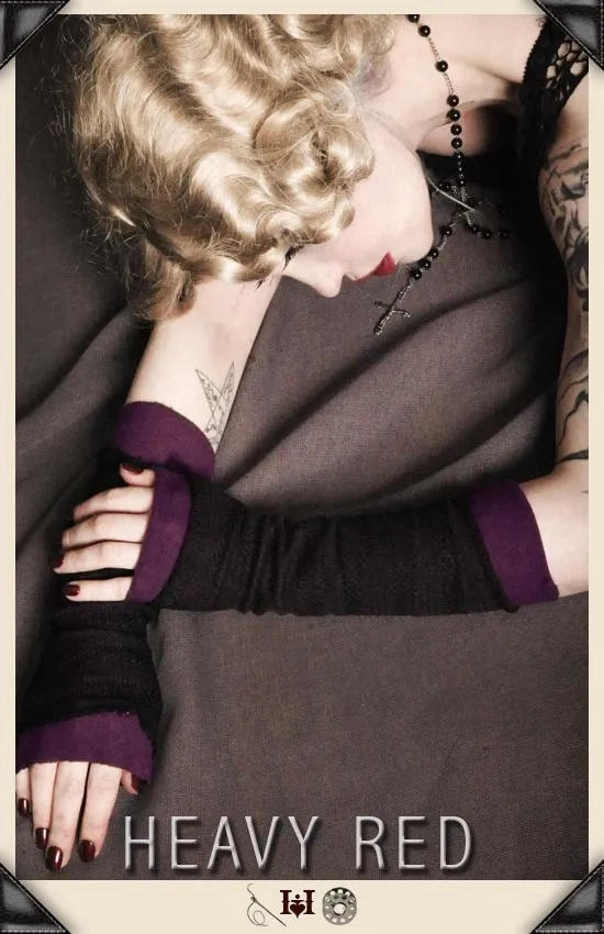 Tragic Times Purple & Black Gloves