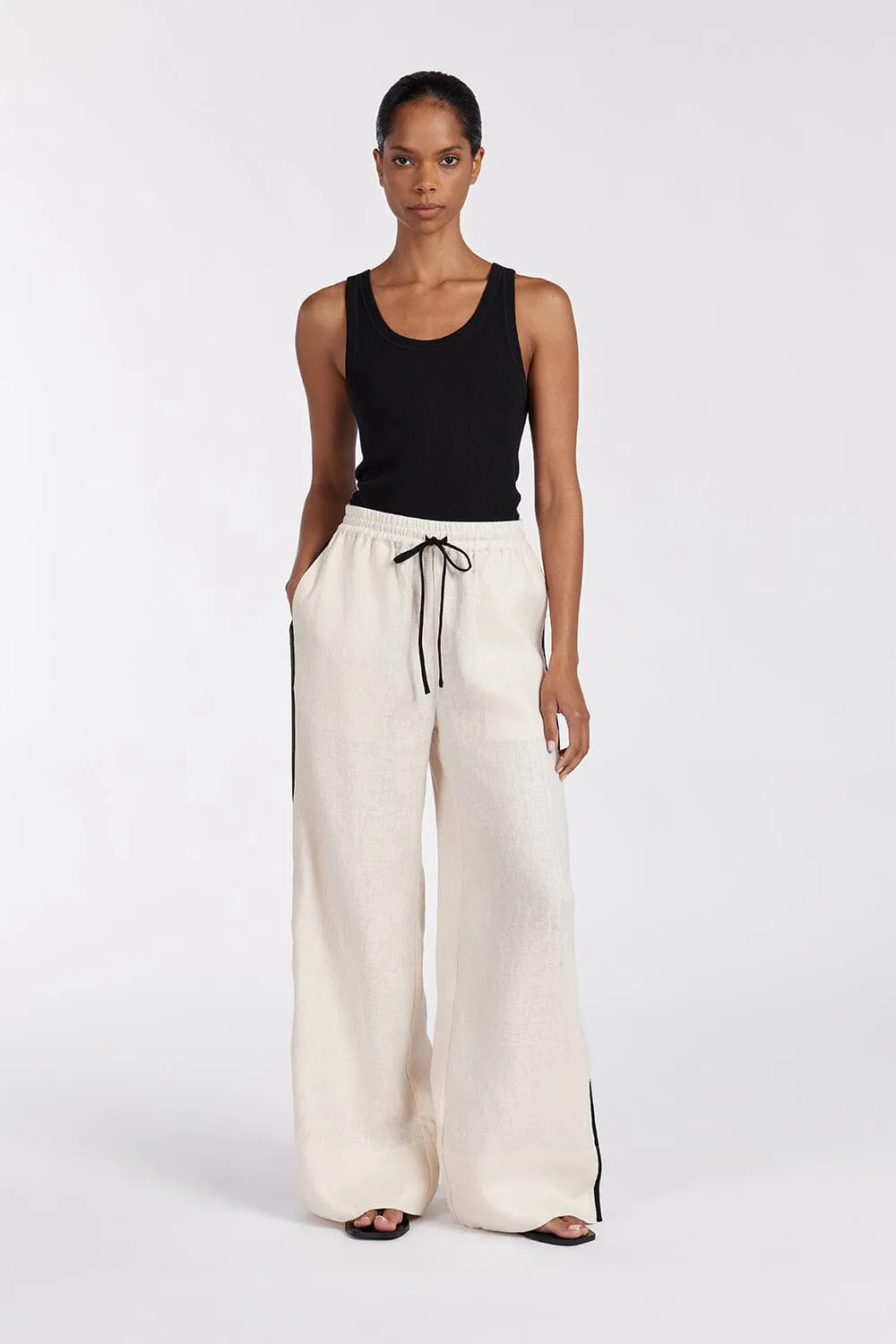 VON CREAM LINEN PANT