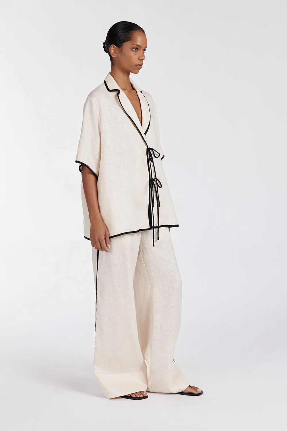 VON CREAM LINEN PANT