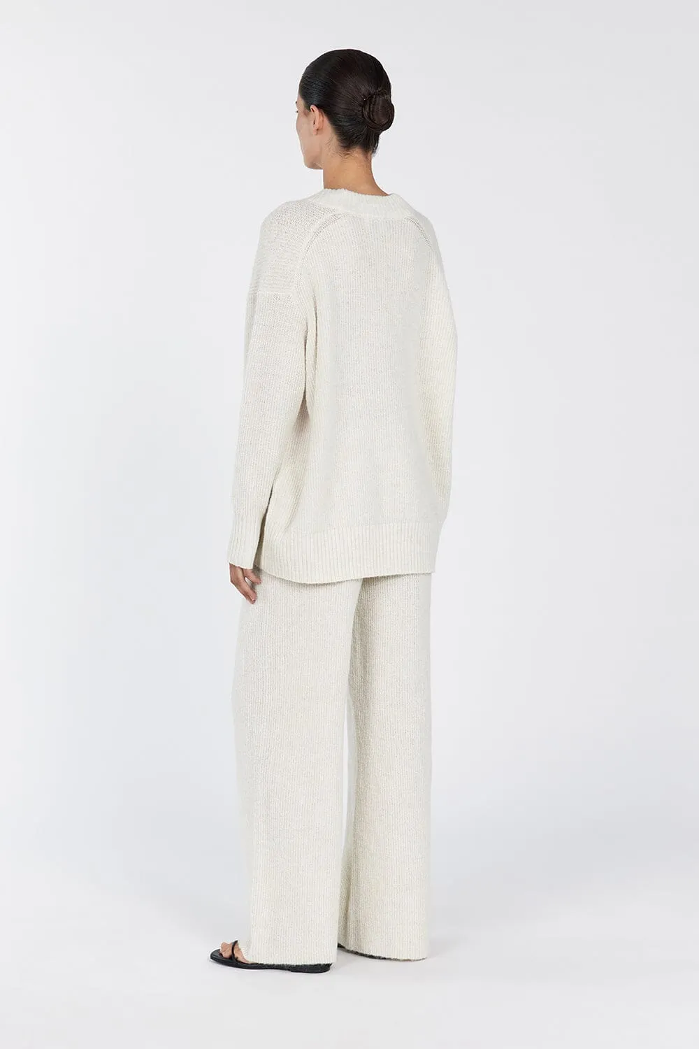ZELIE CREAM MARLE KNIT PANT