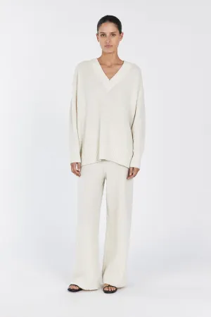 ZELIE CREAM MARLE KNIT PANT
